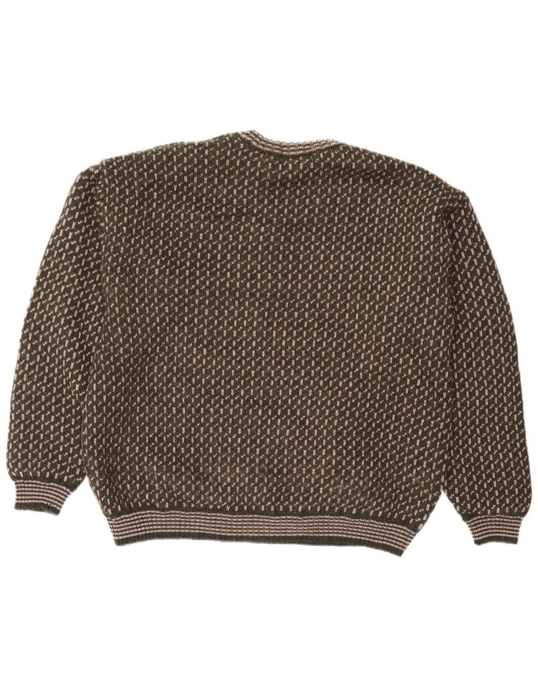 MARKS & SPENCER Maglione maglione girocollo da uomo XL lana screziata verde