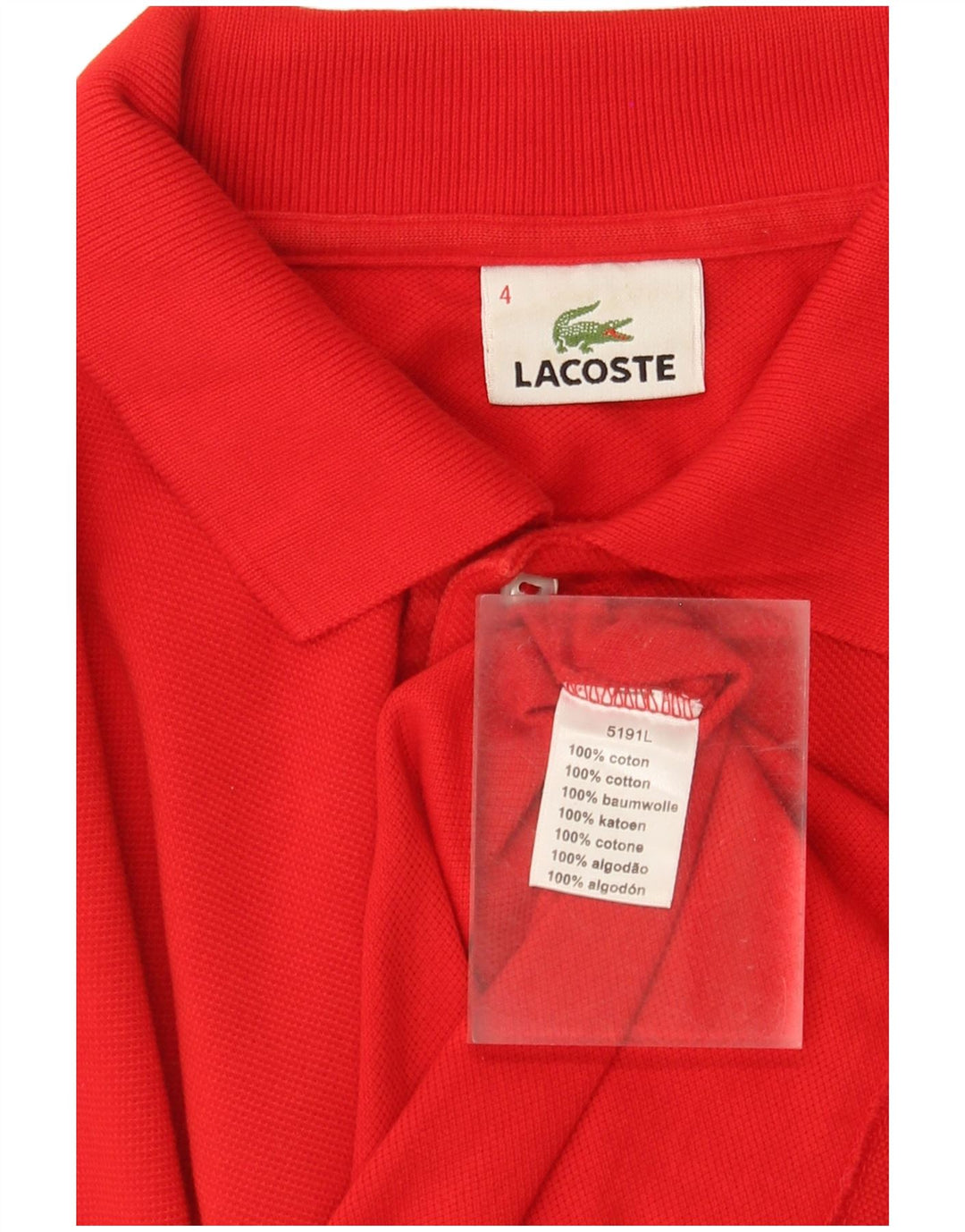 Polo da uomo Lacoste taglia 4 media in cotone rosso