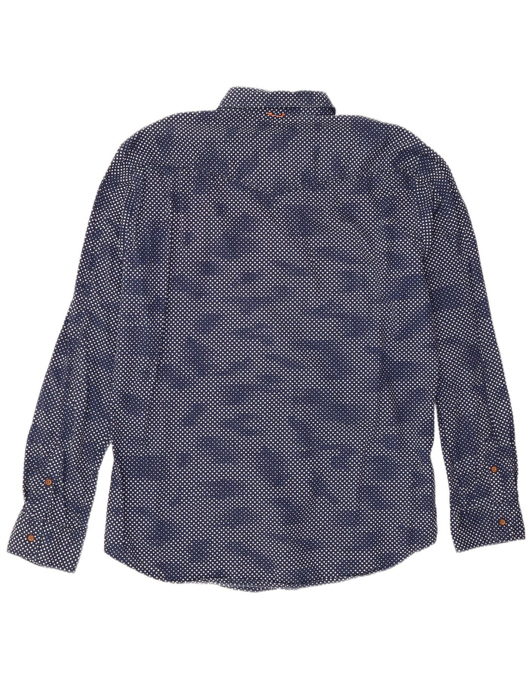 Camicia da uomo Hugo Boss XL in cotone geometrico blu navy