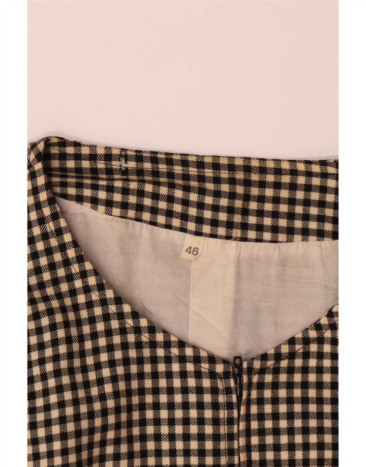 Giacca blazer vintage da donna IT 46 grande lana a quadri grigi