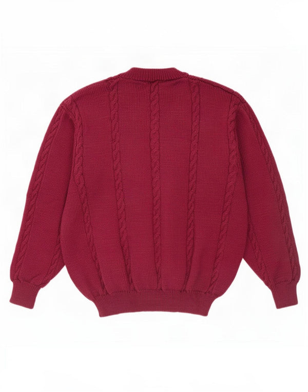 Maglione maglione girocollo da uomo vintage XL Bordeaux