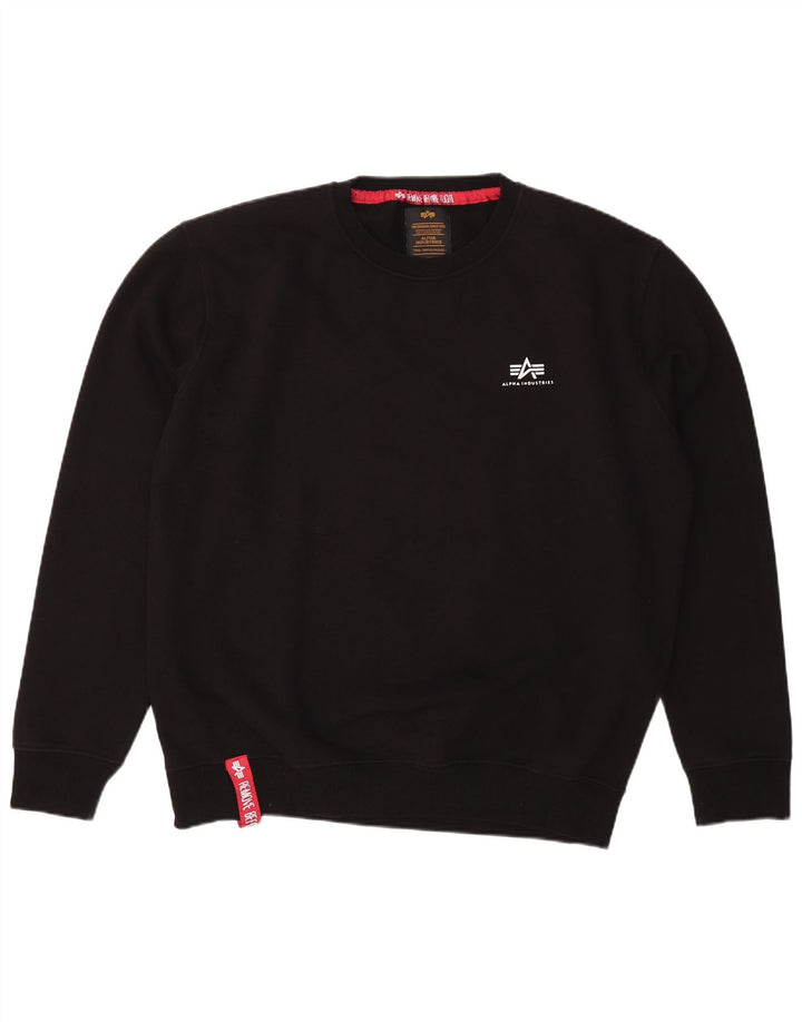 Felpa da uomo Alpha Industries 2XL in cotone nero