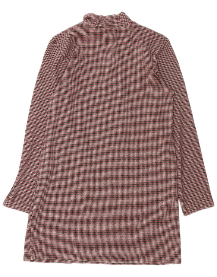 Abito a trapezio a maniche lunghe da donna Zara UK 12 pied de poule marrone medio