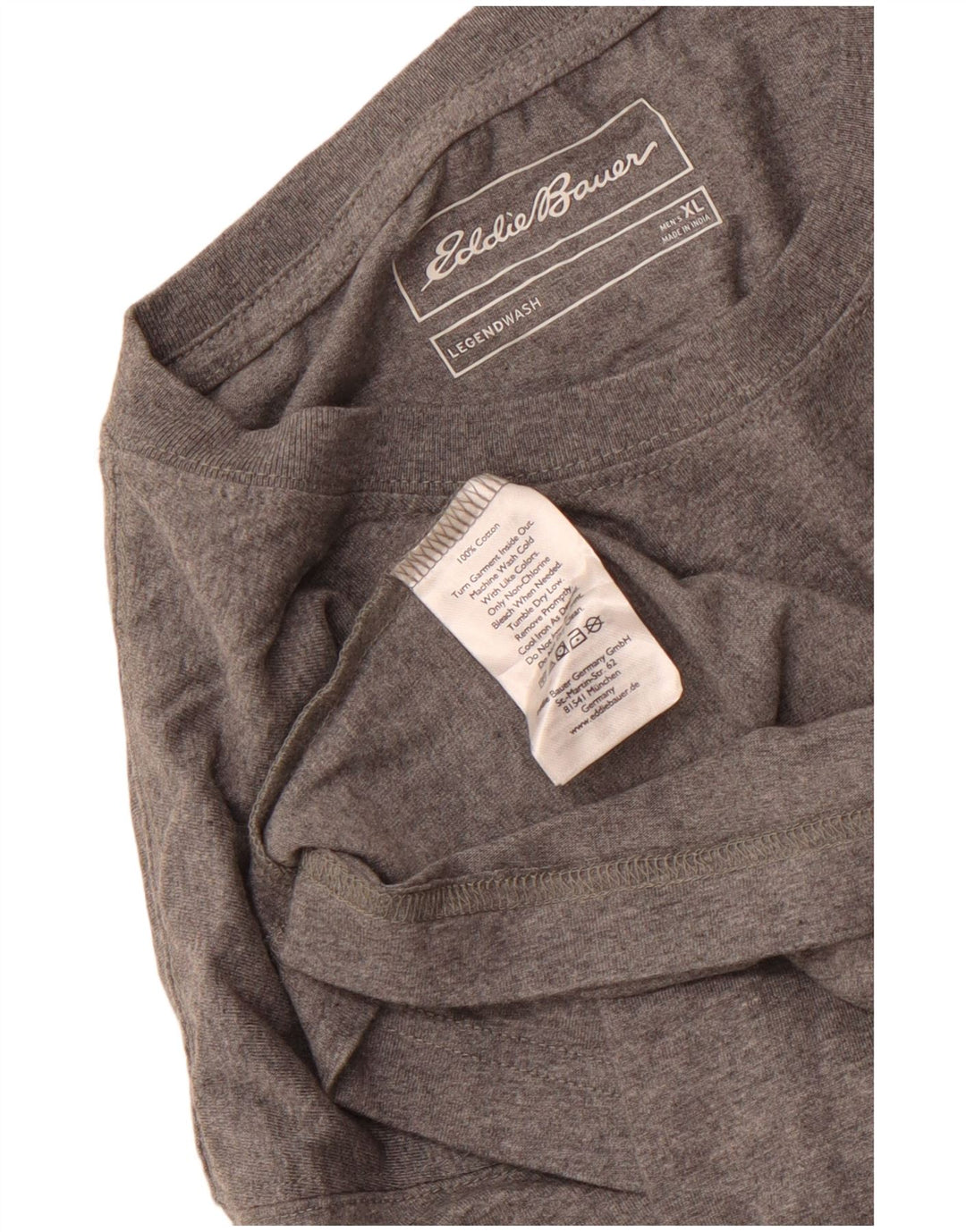 T-shirt da uomo EDDIE BAUER Top XL in cotone grigio