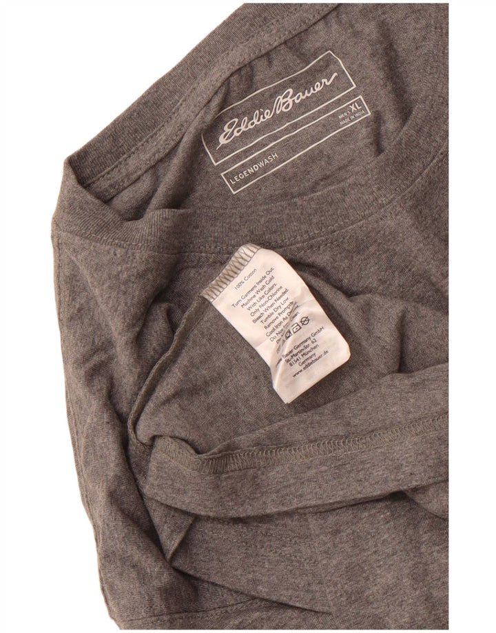 T-shirt da uomo EDDIE BAUER Top XL in cotone grigio