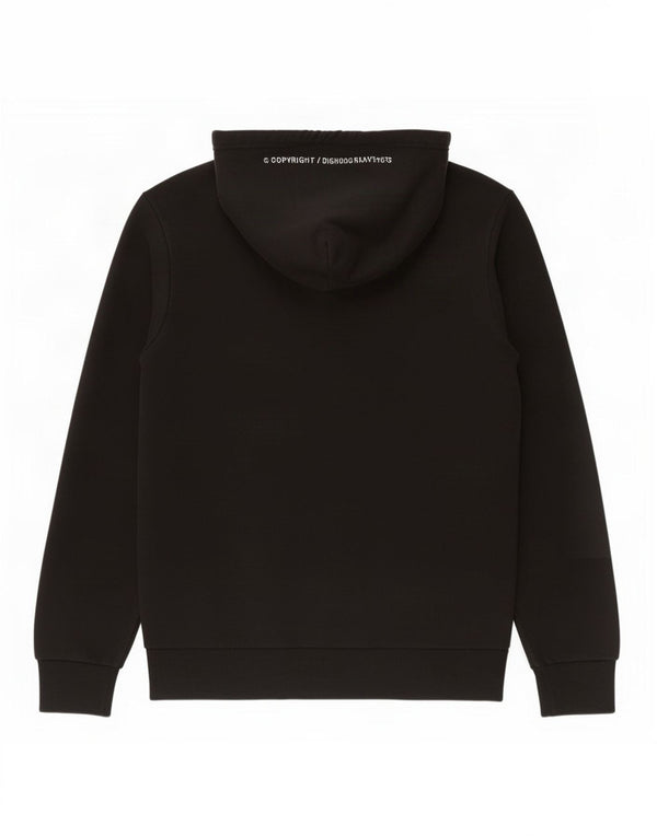 Maglione con cappuccio e zip grafica da uomo Diesel grande nero