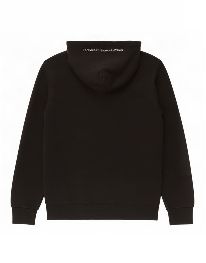 Maglione con cappuccio e zip grafica da uomo Diesel grande nero