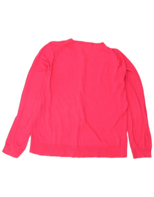 Maglione cardigan da donna Ralph Lauren UK 18 XL cotone rosa