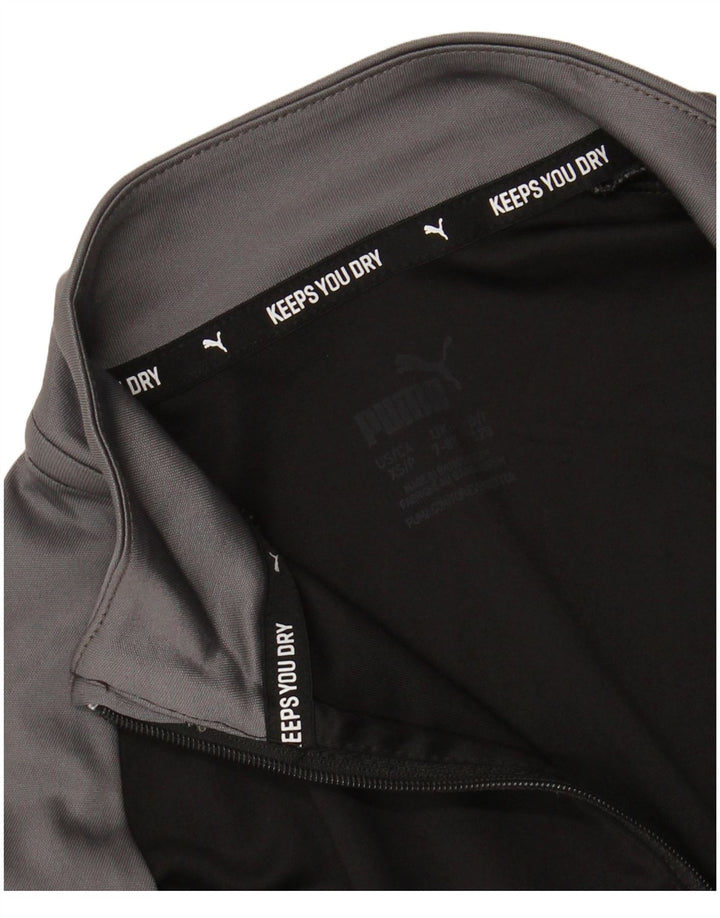 Top della tuta da ginnastica PUMA da bambino con grafica 7-8 anni, color block nero