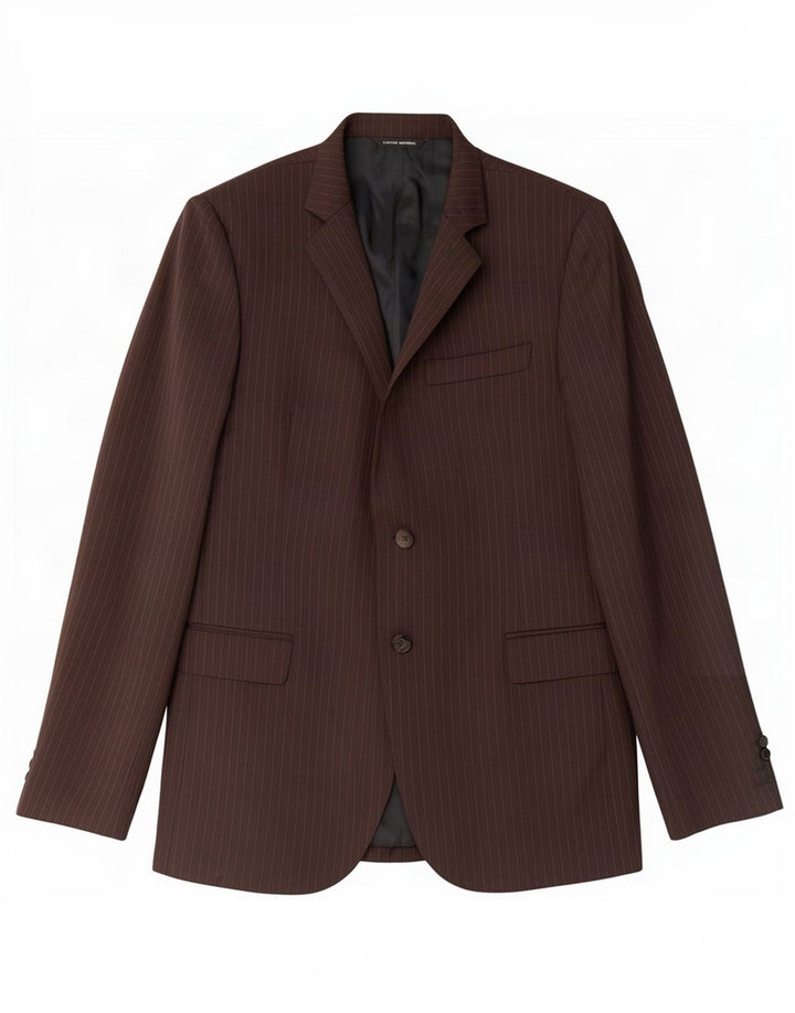 Costume National Giacca blazer a 2 bottoni da uomo IT 48 Gessato marrone medio