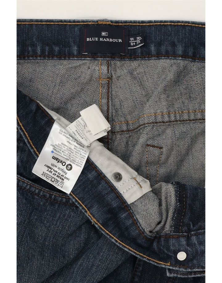 Jeans dritti da uomo Marks & Spencer Blue Harbour W36 L33 cotone blu