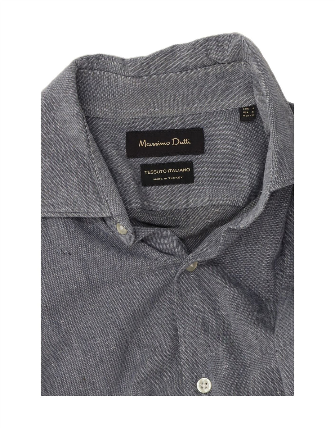 MASSIMO DUTTI Mens Tessuto Italiano Shirt Small Blue Vintage Massimo Dutti and Second-Hand Massimo Dutti from Messina Hembry 