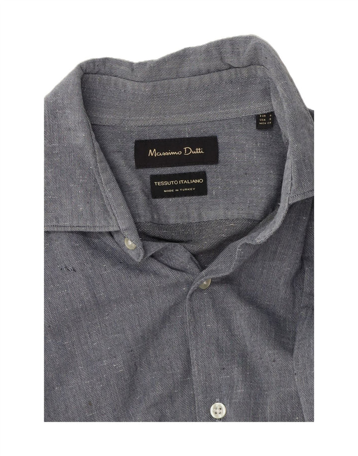 MASSIMO DUTTI Mens Tessuto Italiano Shirt Small Blue Vintage Massimo Dutti and Second-Hand Massimo Dutti from Messina Hembry 