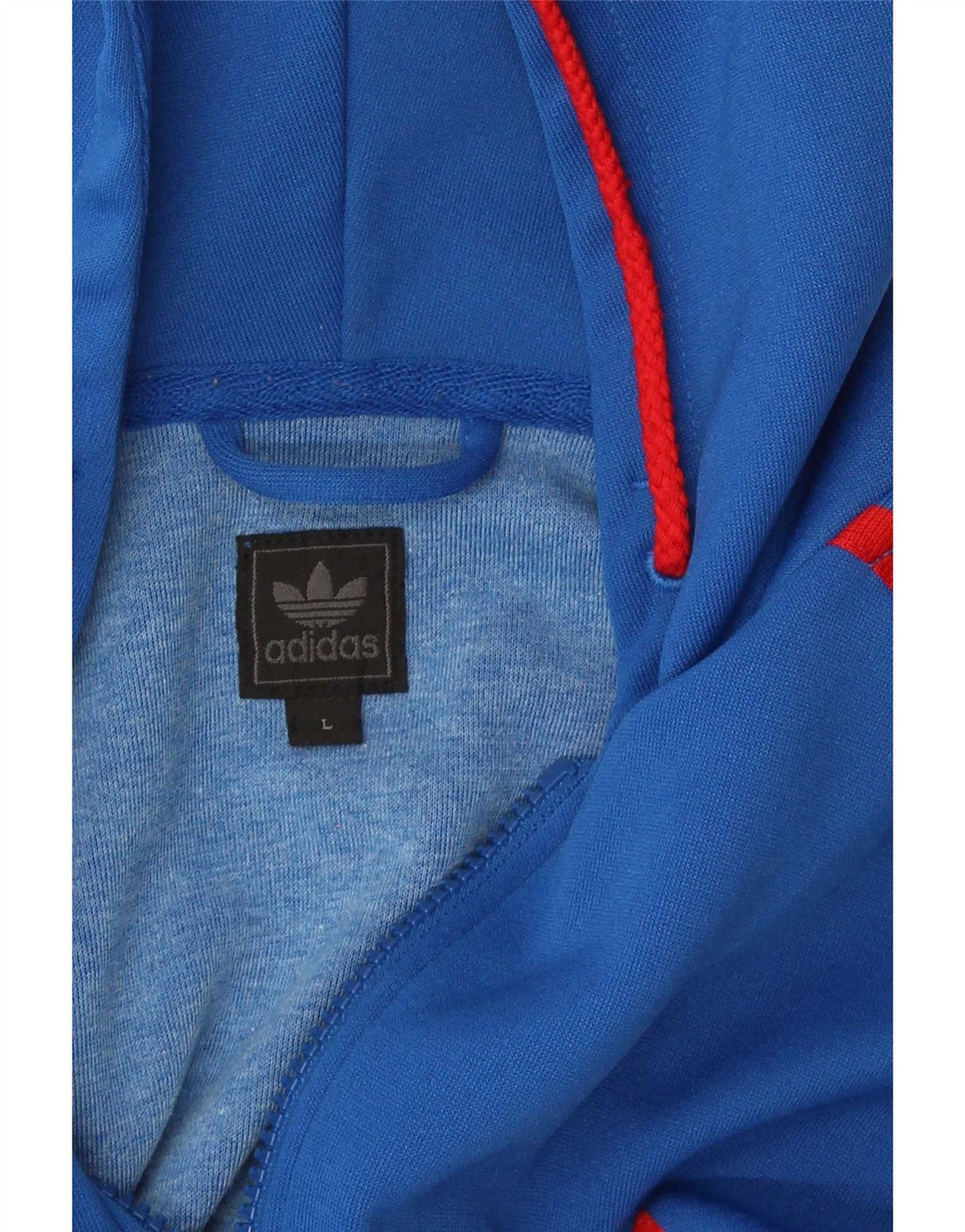 Felpa con cappuccio e zip Adidas da uomo grande blu