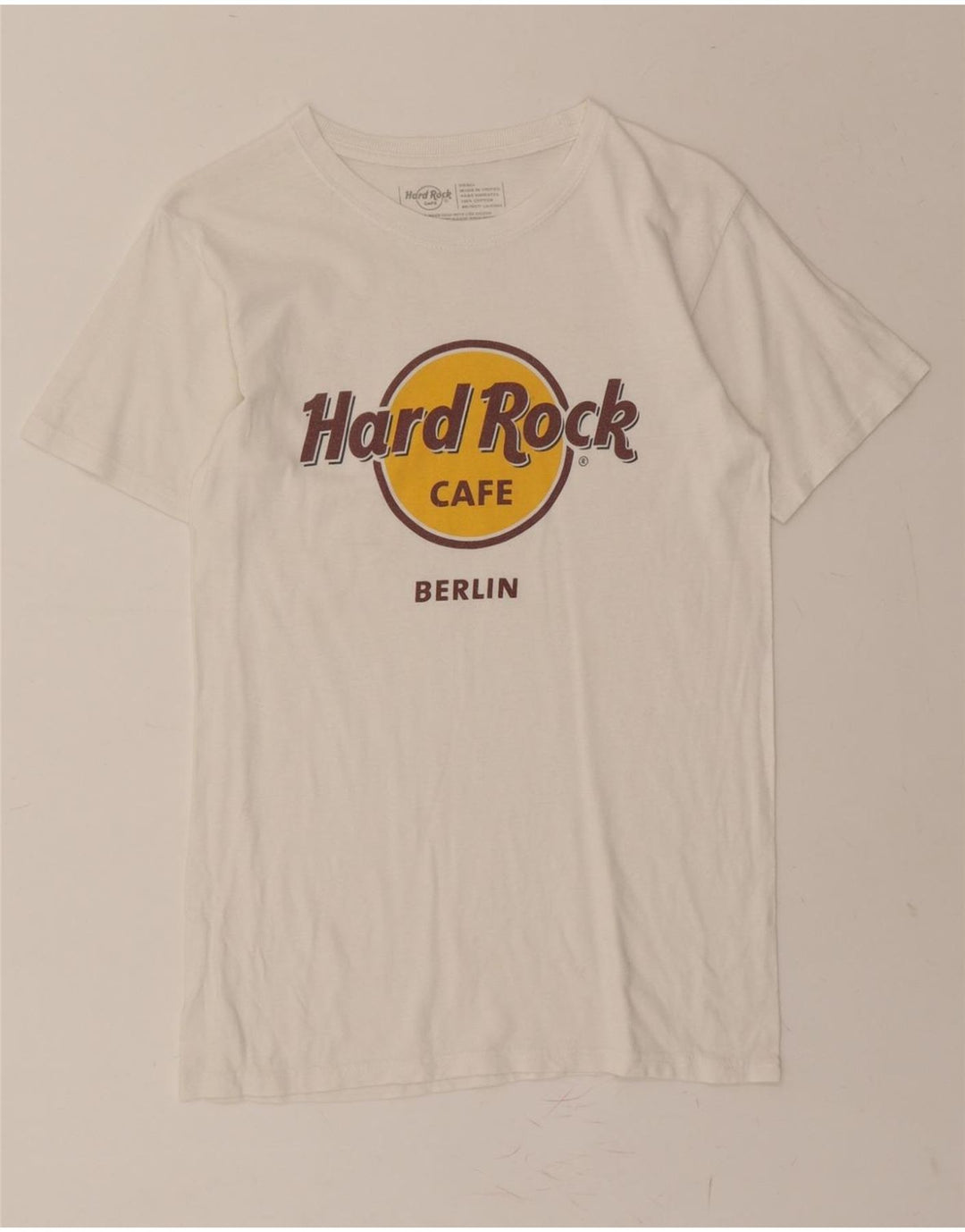 HARD ROCK CAFE Mens Berlin Graphic T-Shirt Top Small White Cotton Vintage Hard Rock Cafe and Second-Hand Hard Rock Cafe from Messina Hembry 