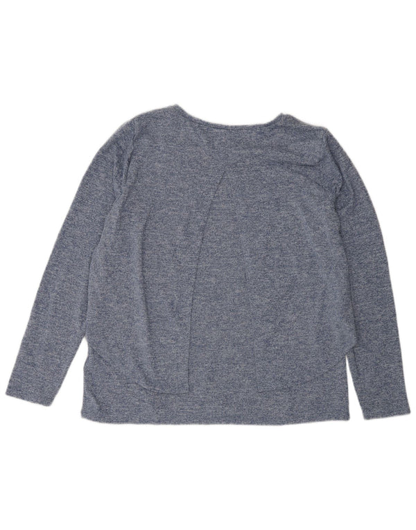 Maglia da donna a maniche lunghe French Connection UK 16 Grande poliestere screziato blu