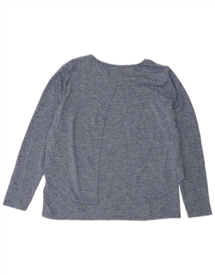Maglia da donna a maniche lunghe French Connection UK 16 Grande poliestere screziato blu