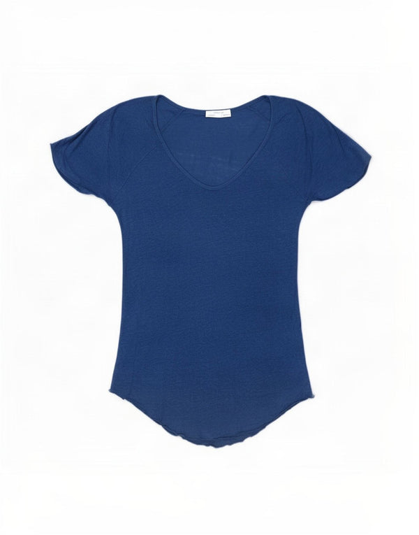 Top tunica asimmetrica da donna Zara UK 12 blu medio