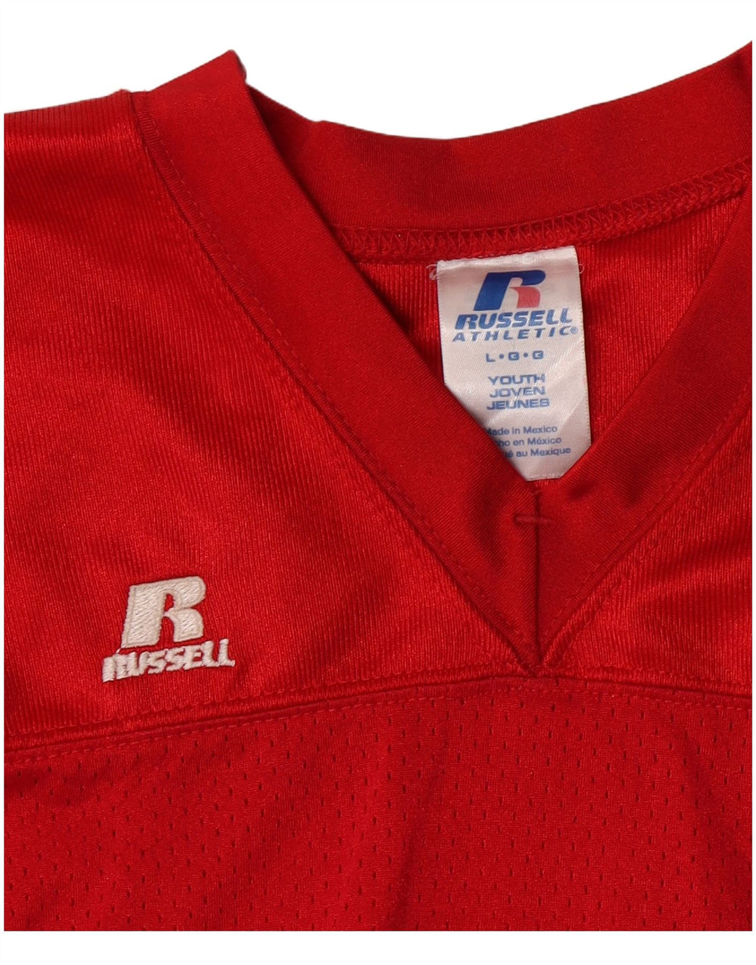 Maglia da ragazzo Russell Athletic, 14-15 anni, grande, rossa, in poliestere
