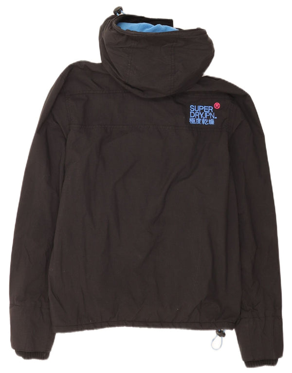Giacca a vento con cappuccio da donna Superdry Windcheater UK 14 grande nera