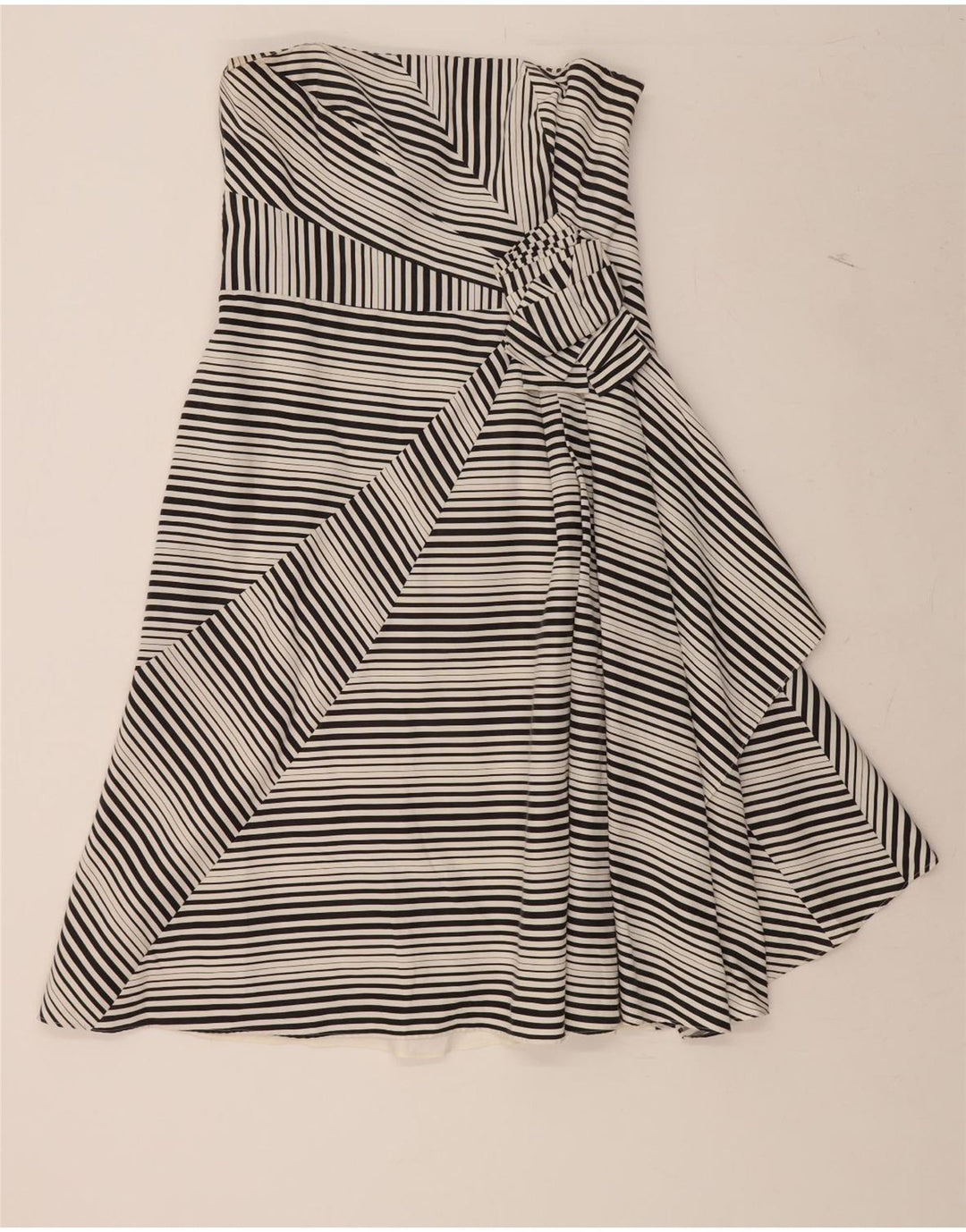 COAST Womens Strapless Dress UK 14 Medium White Striped Vintage Coast and Second-Hand Coast from Messina Hembry 