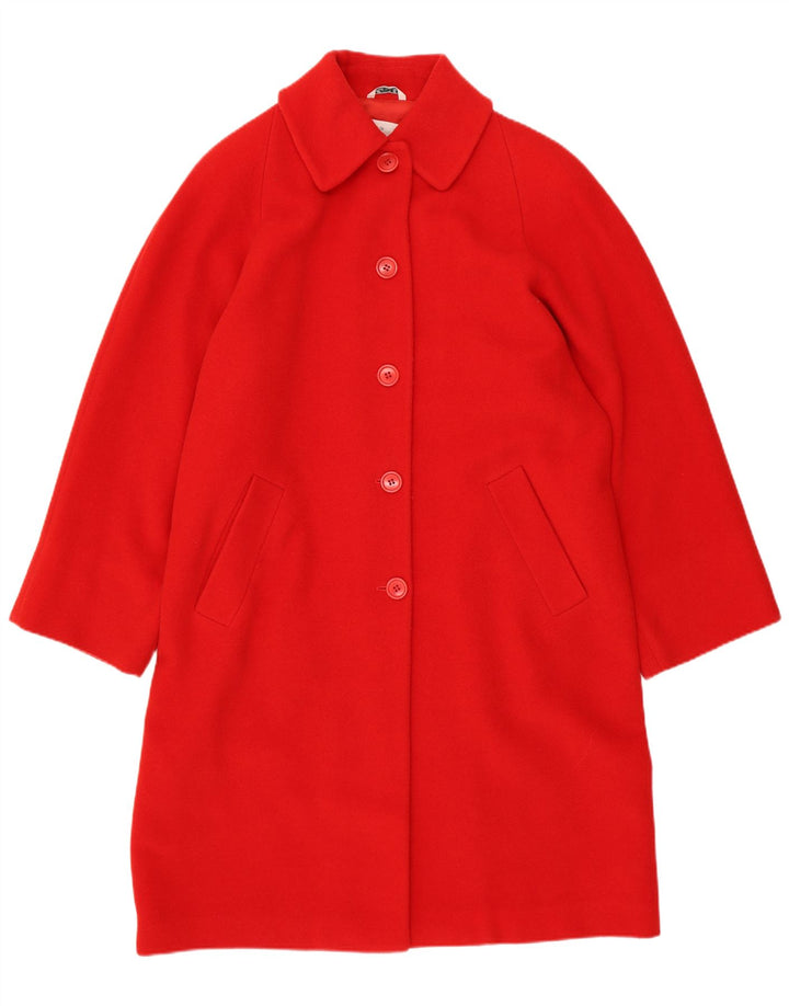 LES COPAINS Womens Oversized Overcoat IT 42 Medium Red Mohair