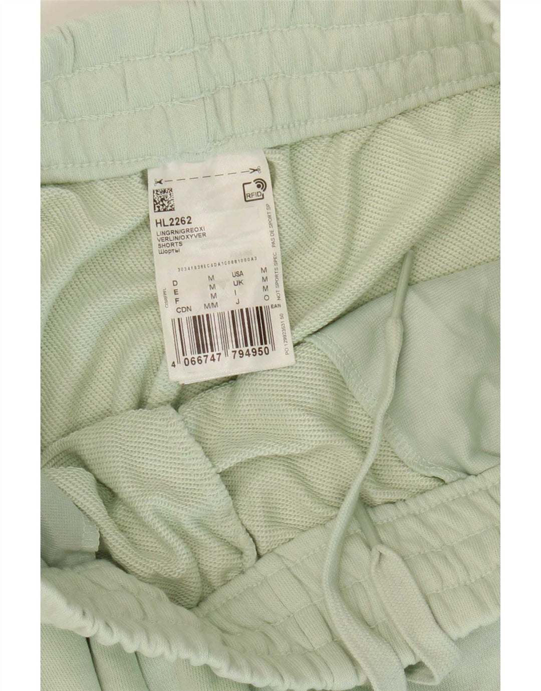 Pantaloncini sportivi Adidas da uomo in cotone verde medio