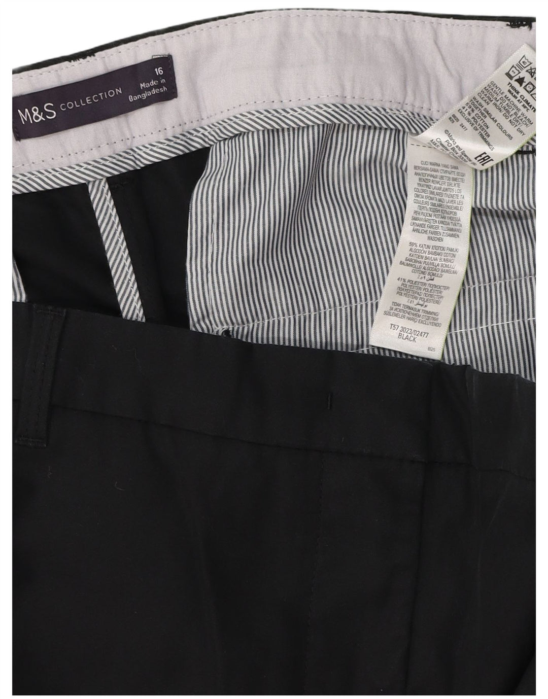 Pantaloncini chino da donna MARKS & SPENCER UK 16 Large 36 Poliestere nero