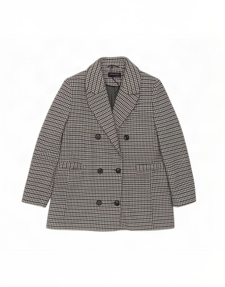 Cappotto doppiopetto da donna Marks & Spencer UK 18 XL grigio pied de poule