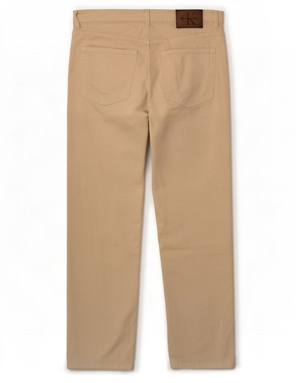 Pantaloni casual dritti da uomo Calvin Klein W34 L30 in cotone beige