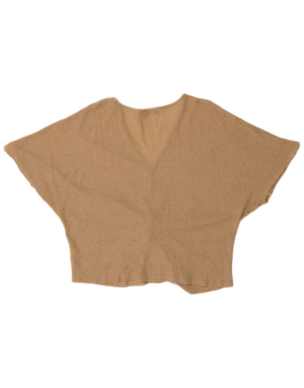 Marks & Spencer Camicetta a pipistrello da donna Top UK 16 Large Viscosa screziata dorata
