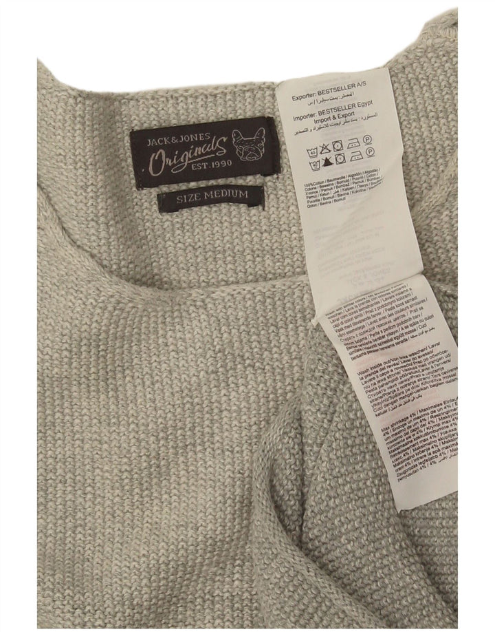 Maglione maglione girocollo da uomo Jack & Jones in cotone grigio medio