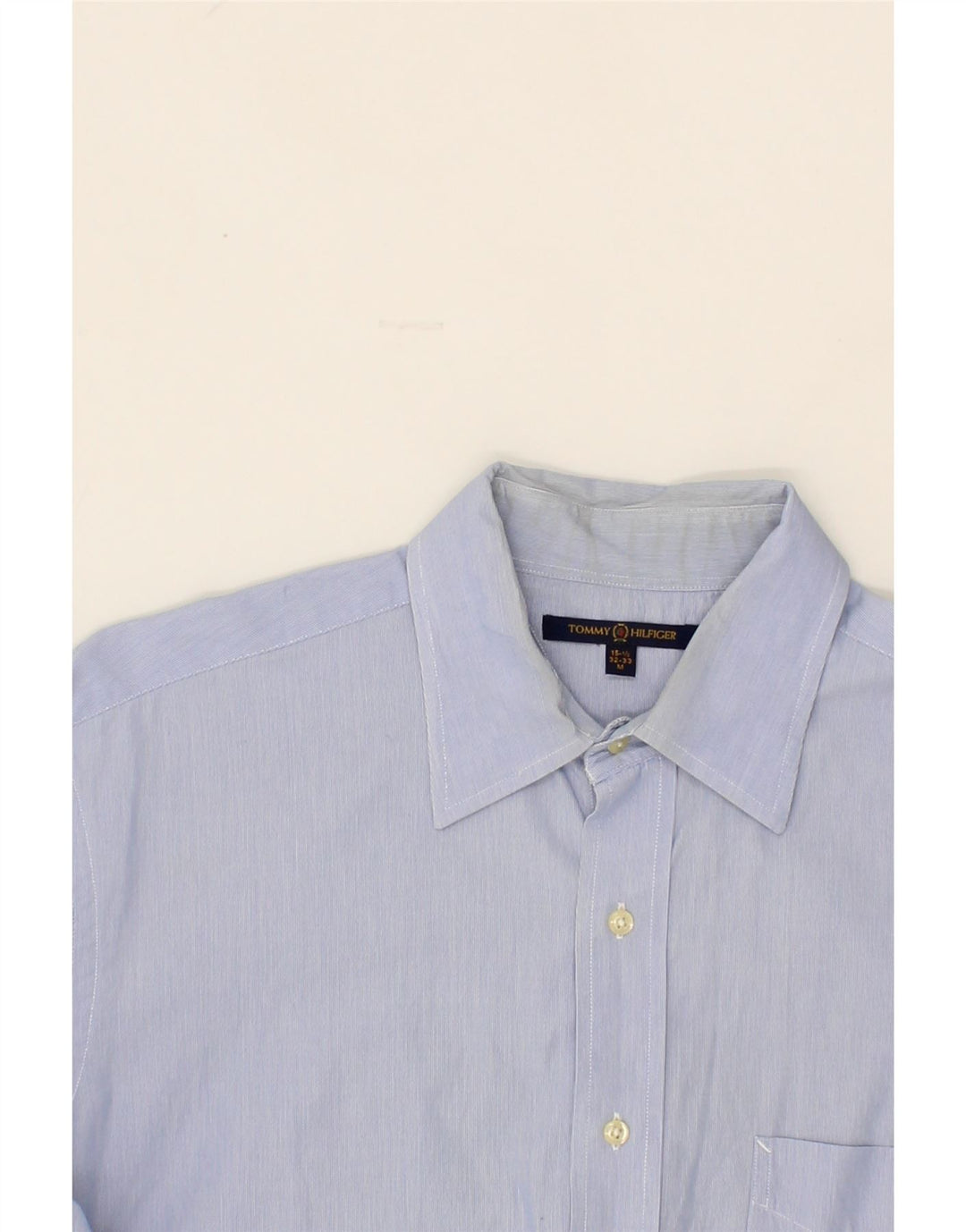 TOMMY HILFIGER Mens Shirt Size 15 1/2 Medium Blue Cotton Vintage Tommy Hilfiger and Second-Hand Tommy Hilfiger from Messina Hembry 