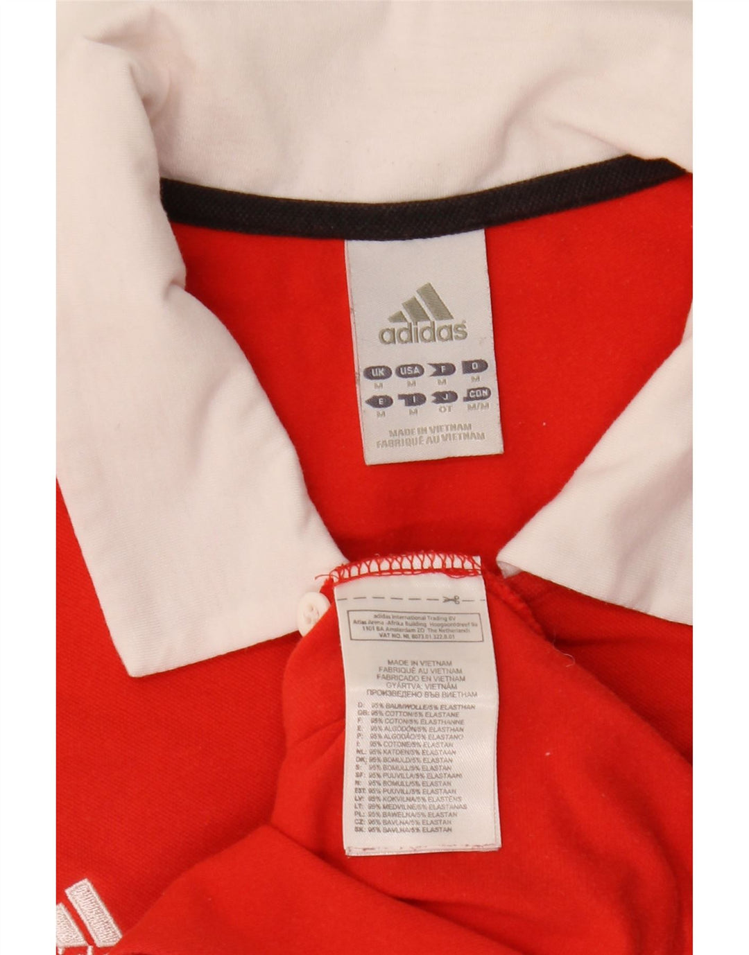 Polo grafica da donna Adidas UK 14 cotone rosso medio