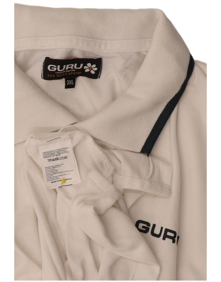 Polo da uomo Guru 3XL cotone bianco