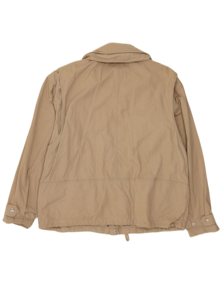RIFLE Giacca bomber da uomo vestibilità ampia UK 36 piccolo cotone beige