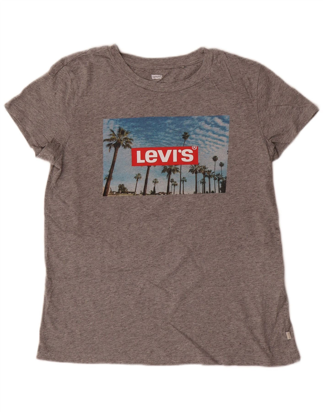 T-shirt grafica da donna Levi's Top UK 14 Cotone screziato grigio medio