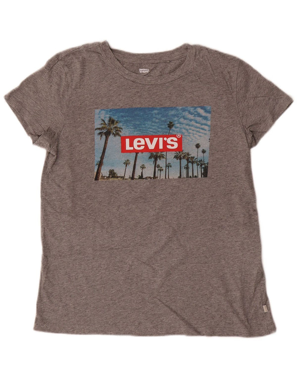 T-shirt grafica da donna Levi's Top UK 14 Cotone screziato grigio medio