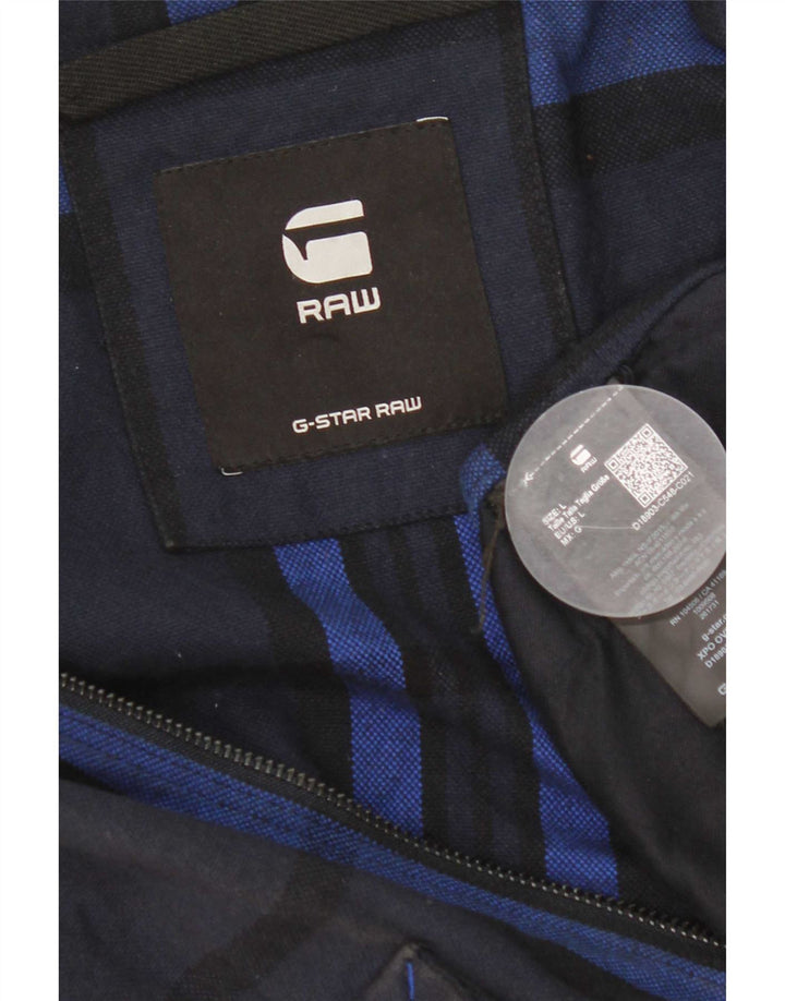 Giacca utility da uomo G-Star UK 40 grande cotone a quadri blu navy