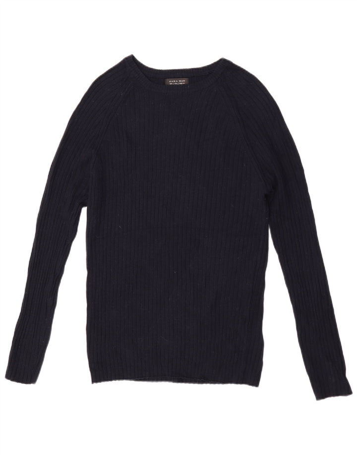 Maglione Zara da uomo con scollo a barca piccolo blu navy