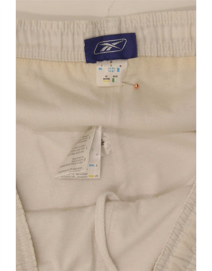 Pantaloncini sportivi Reebok da uomo Bermuda piccoli in poliestere bianco