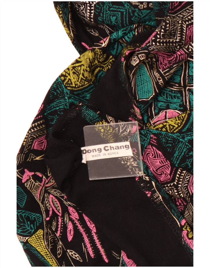 Top camicetta ampia da donna VINTAGE UK 18 XL multicolore geometrico