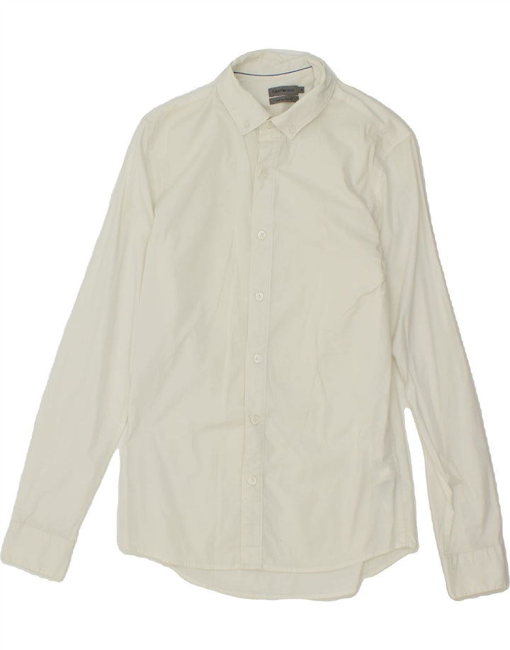 CALVIN KLEIN JEANS Mens Extra Slim Fit Shirt Small White Cotton Vintage Calvin Klein Jeans and Second-Hand Calvin Klein Jeans from Messina Hembry 