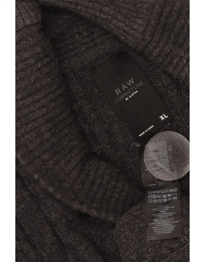 Maglione cardigan da uomo G-Star XL in lana d'agnello grigia