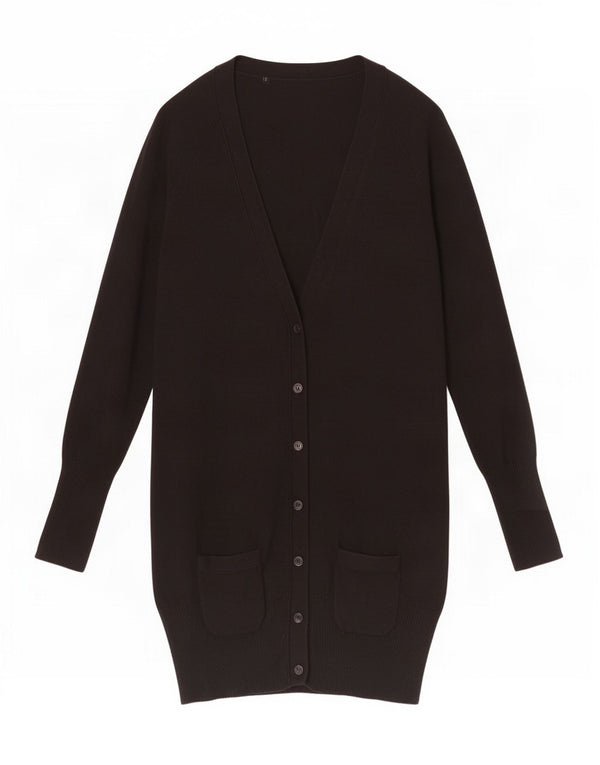 Maglione cardigan lungo da donna Zara UK 12 cotone nero medio
