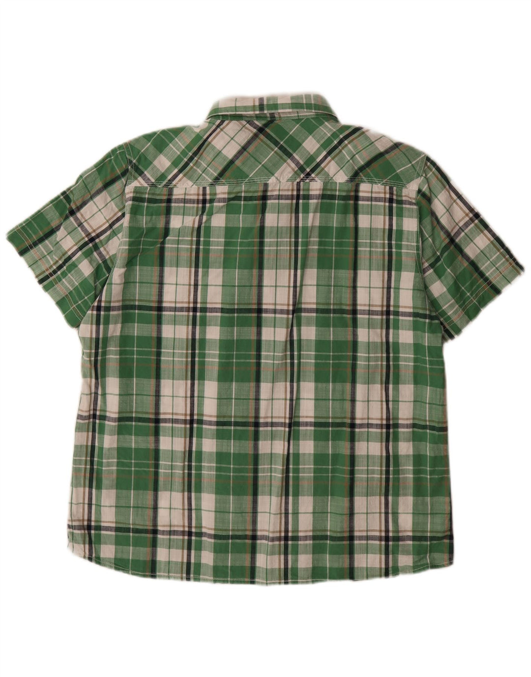 Camicia a maniche corte da uomo Weird Fish XL in cotone a quadri verdi