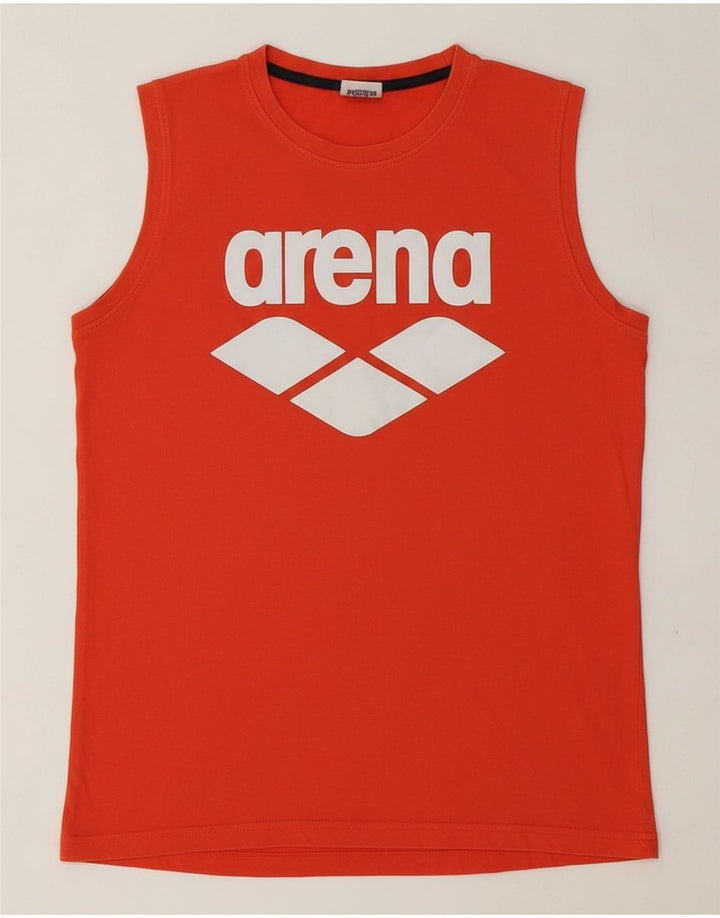 ARENA Boys Graphic Vest Top 13-14 Years Red Cotton