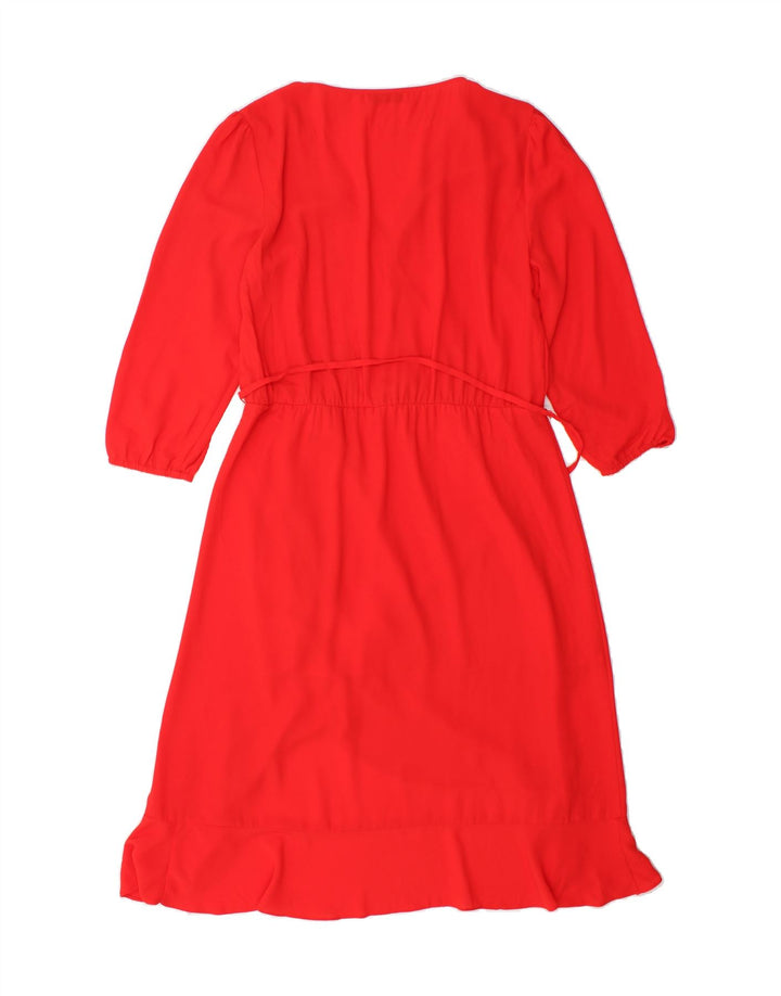 OASIS Womens 3/4 Sleeve Maxi Dress UK 14 Medium Red Polyester Vintage Oasis and Second-Hand Oasis from Messina Hembry 