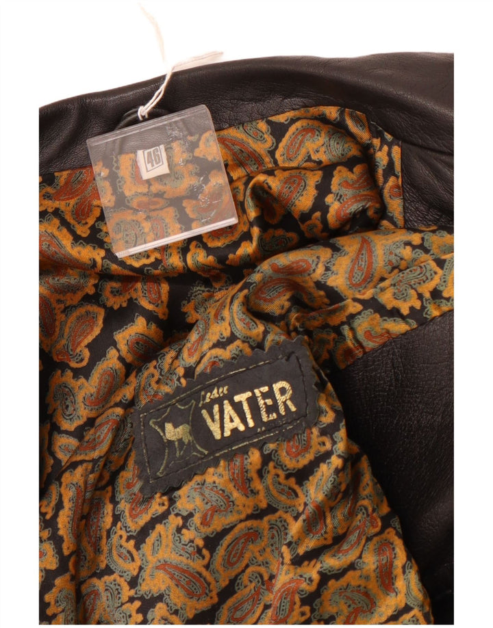 Giacca in pelle vintage da uomo IT 46 piccola in pelle nera