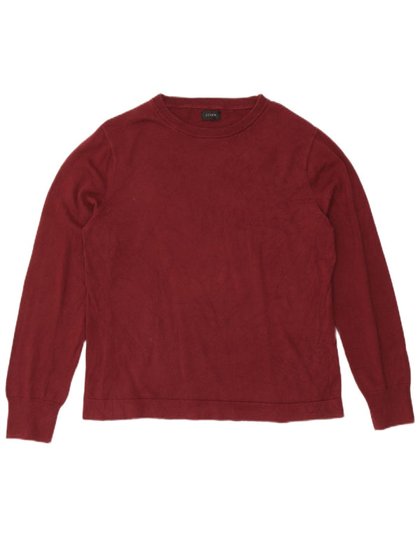 Maglione maglione con scollo a barca da donna J. Crew UK 14 grande cotone bordeaux